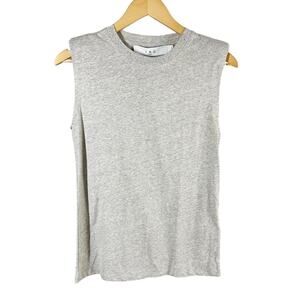 IRO Paris TARIKA Padded Shoulder Tank Top Heather Gray Size XXS